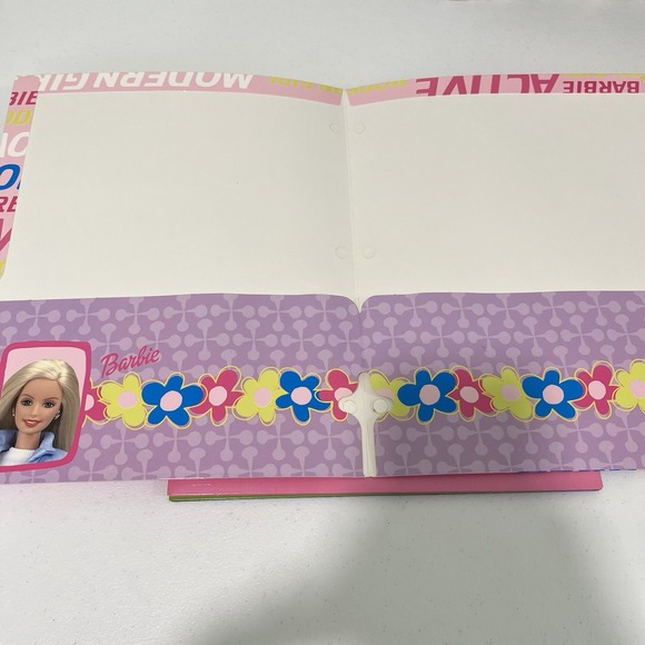 New Rare 2000s Vintage Barbie Portfolio Folders Lot of 3 School Supplies Y2K - Picture 3 of 10